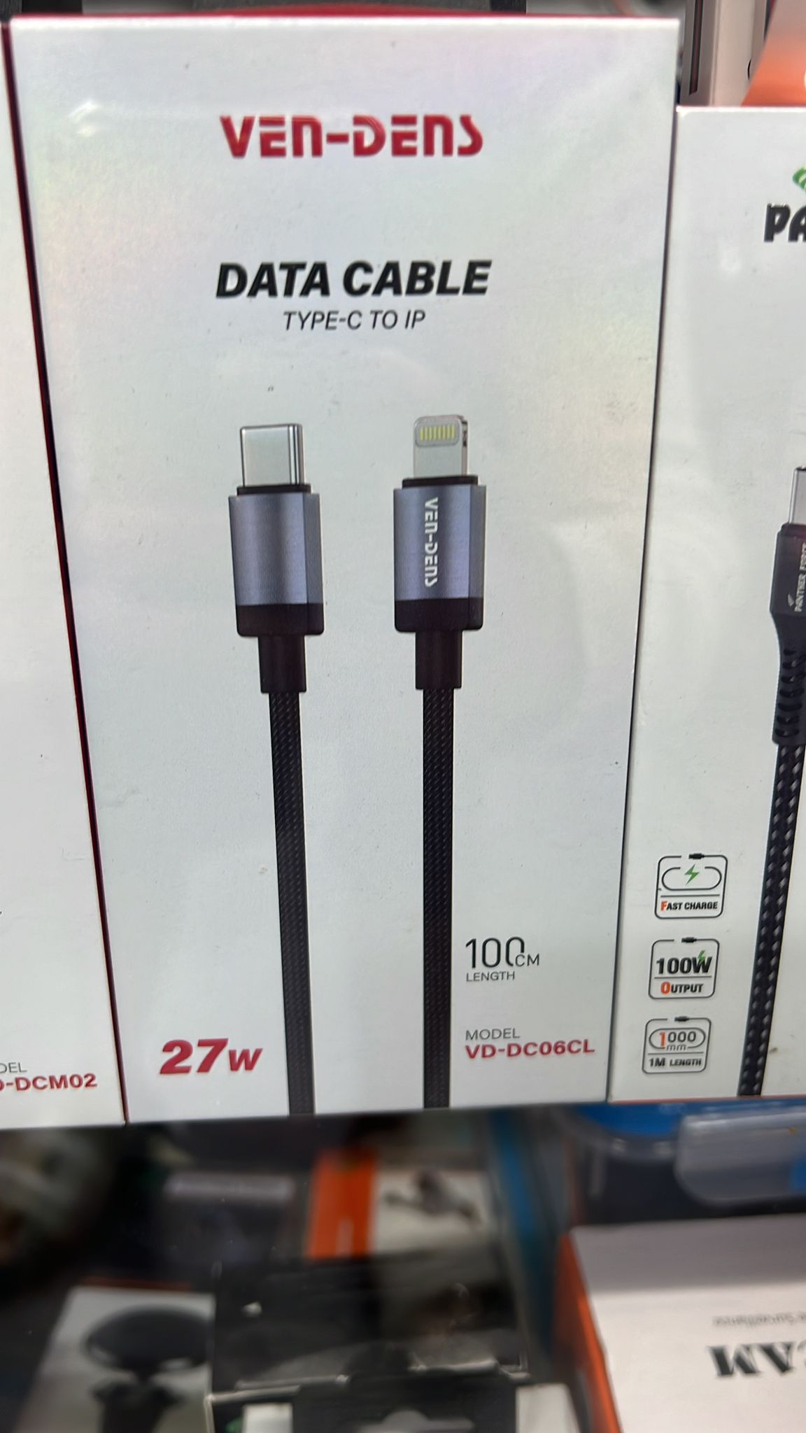 VEN-DENS 27W Fast Charging Data Cable | Type-C to iPhone | 100cm Durable Braided Cable | High-Speed Power & Data Transfer
