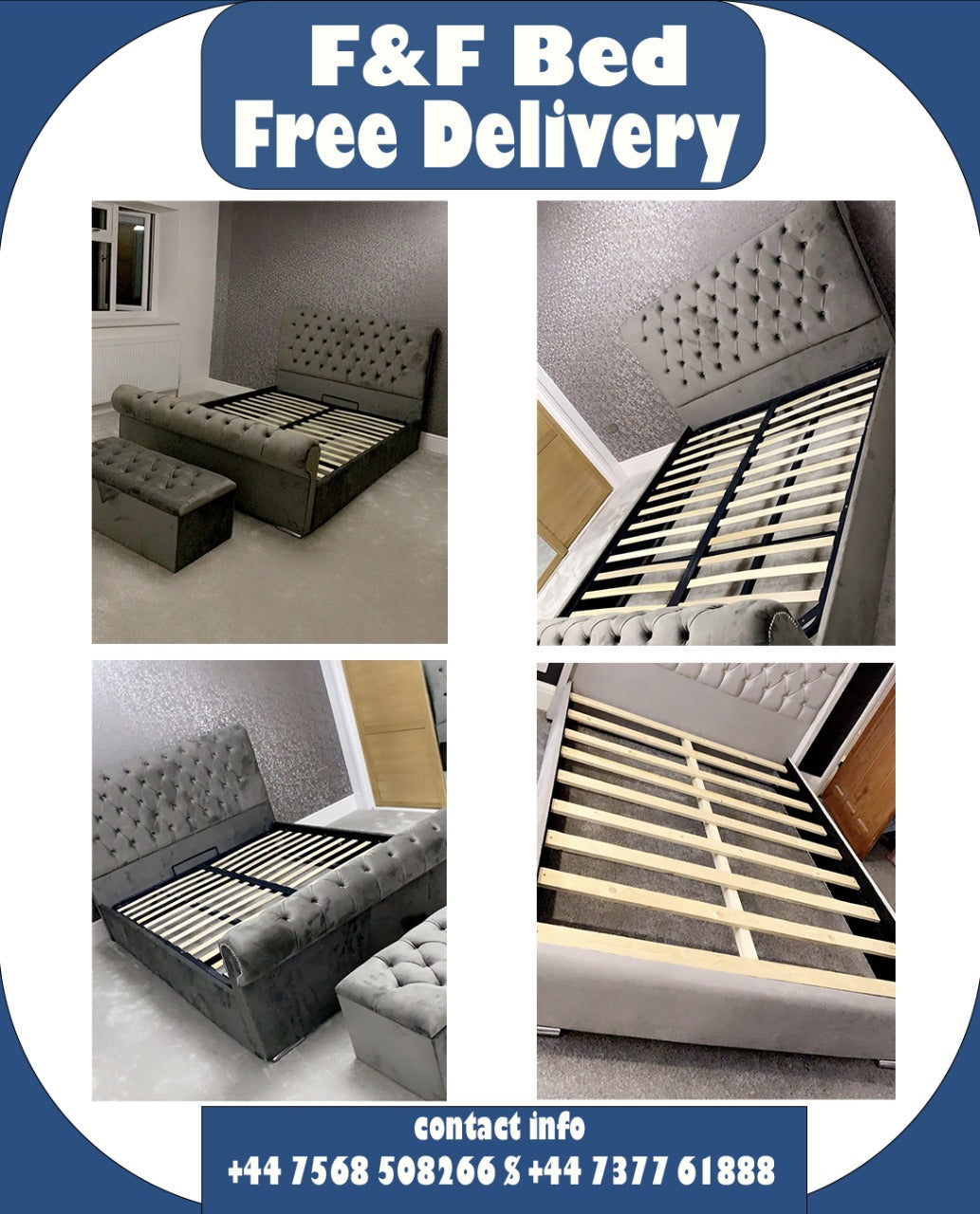 Swan Sleigh bed – Upholstered Bed  From Luxy Furnish