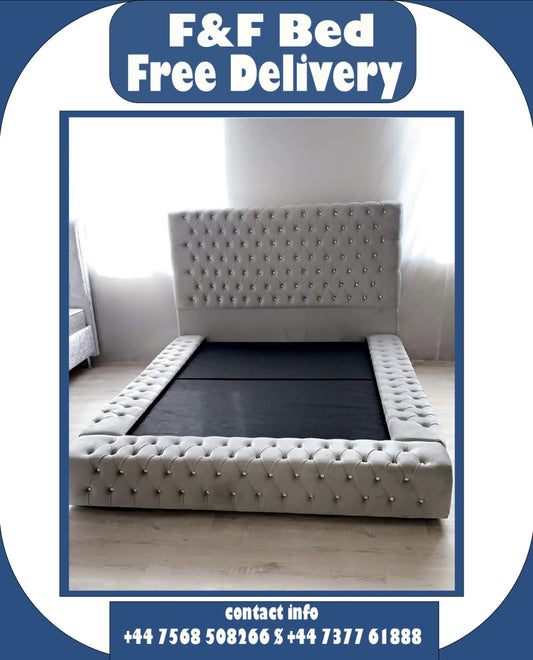 Ambassador Bed in Plush Velvet – Upholstered Frame