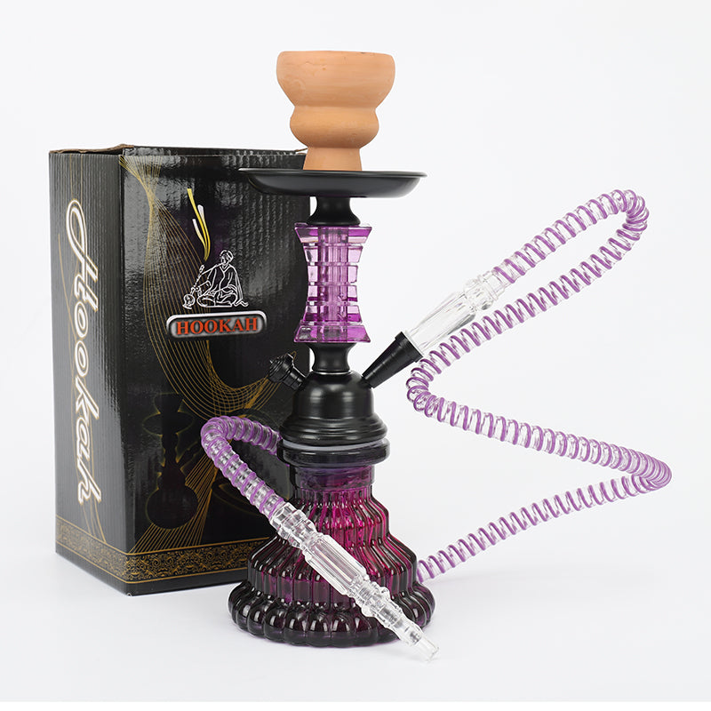 Color Double Tube Cheap Mini Hookah Small Shisha Box Hookah Set Glass Disposable Pumpkin Hookah