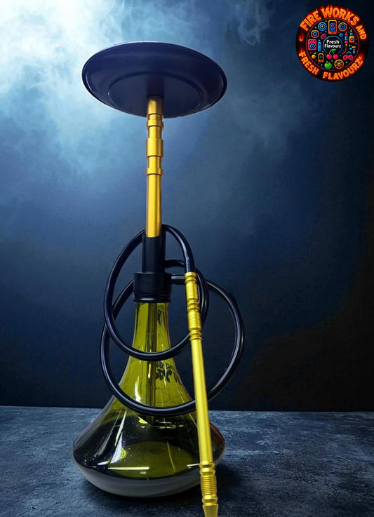 Metal and glass hookah