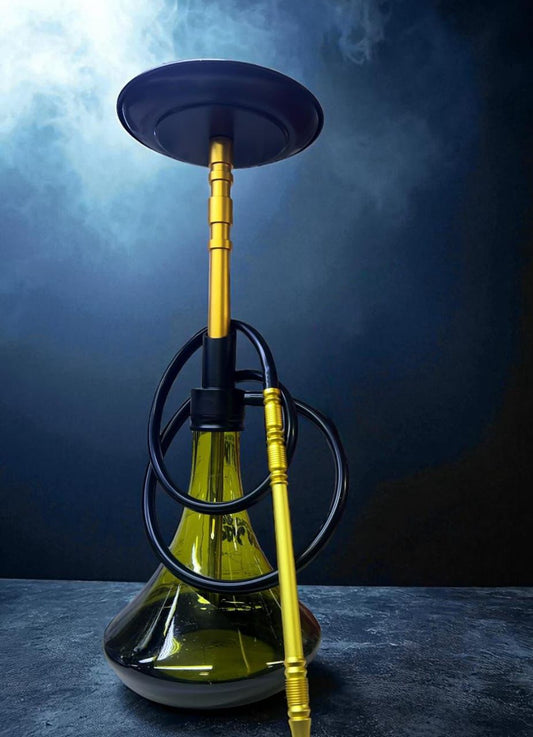 Luxury Gold Hookah with Glass Base – Premium Shisha Pipe for Smooth Smoking
