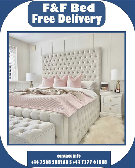 Maya Luxury Upholstered Tall Bespoke Bed Frame