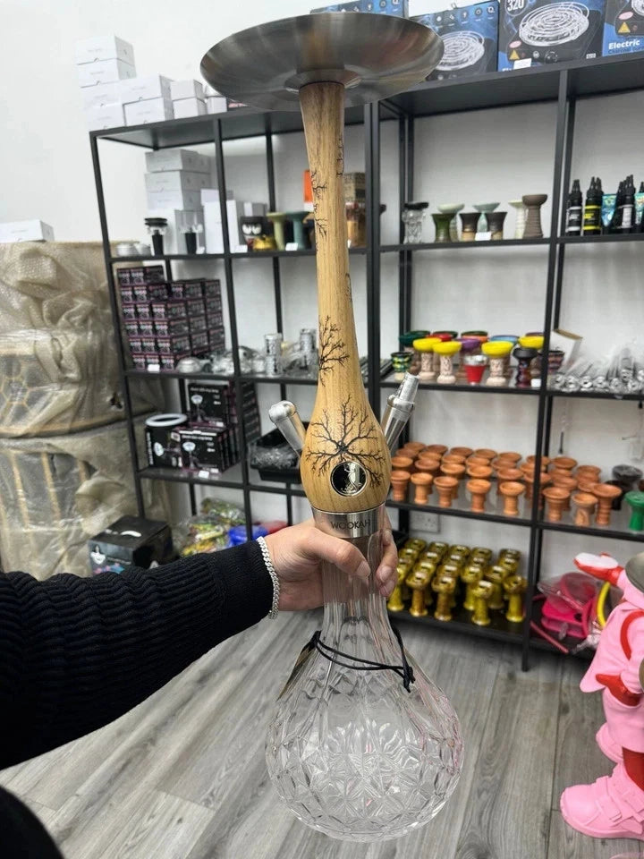 Special Wooden Body Shisha Large Wookah Natural Elegance Hookah